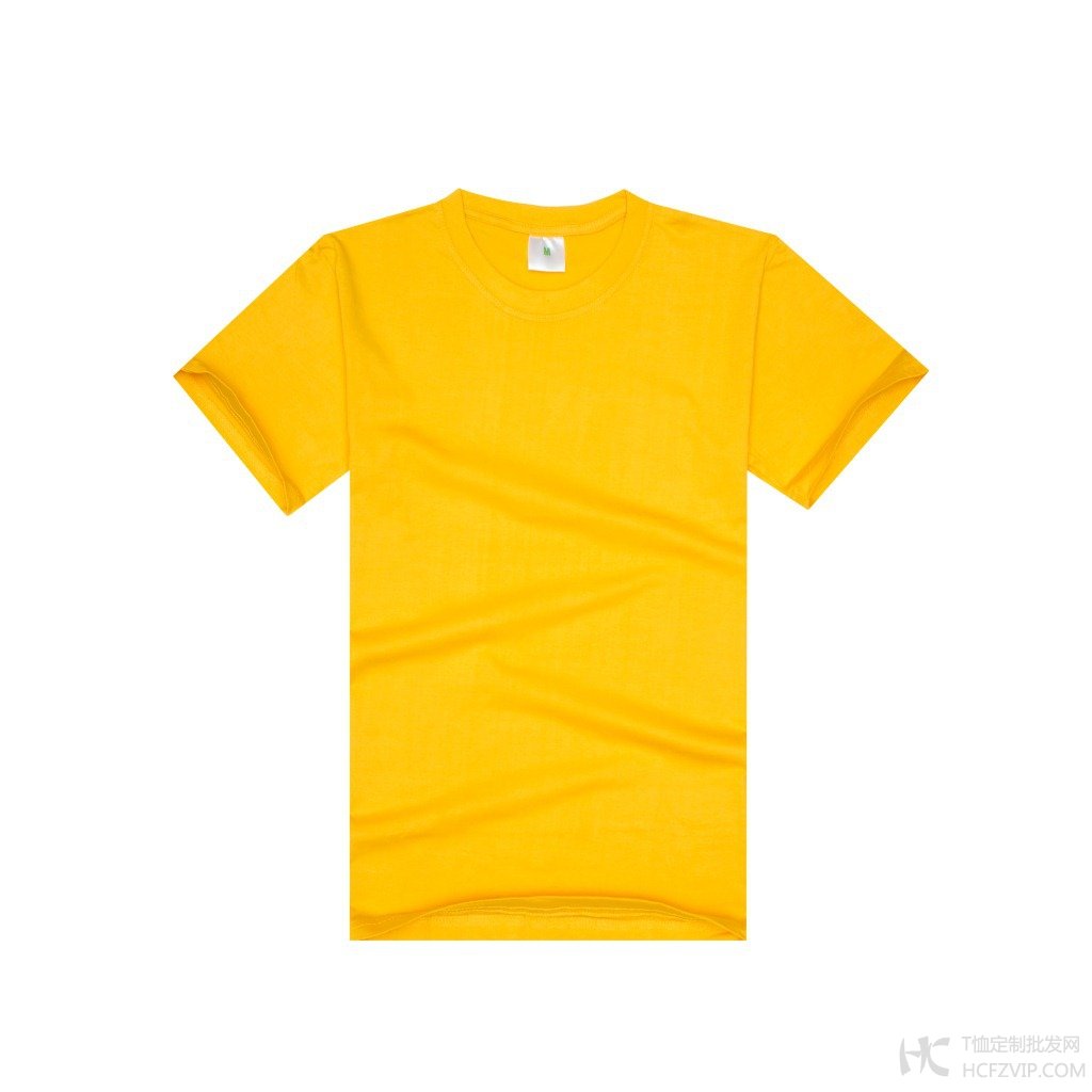 200g精梳棉黄色圆领文化衫